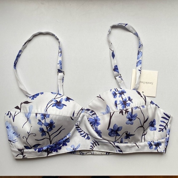 Favorite Daughter Ex Boyfriend Bra Crop‎ Top in Blue White Floral NEW Size Small - Picture 2 of 6
